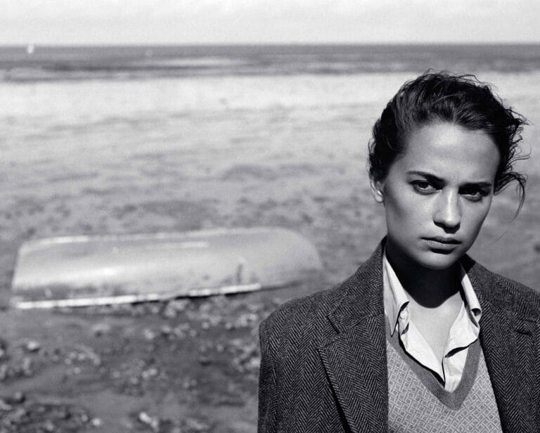 Alicia Vikander: Wearing a classic-cut tweed coat over a light shirt and&hellip;