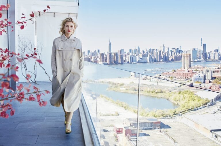 Claire Danes: She walks confidently in an oversized beige coat that flows gently in the…
